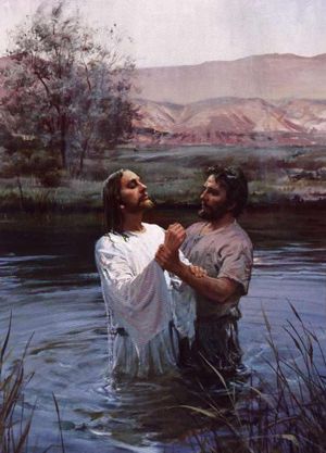 İsa vaftiz oluyor
