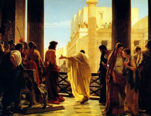 İsa Mesih Vali Pilatus’un huzurunda yargılanırken